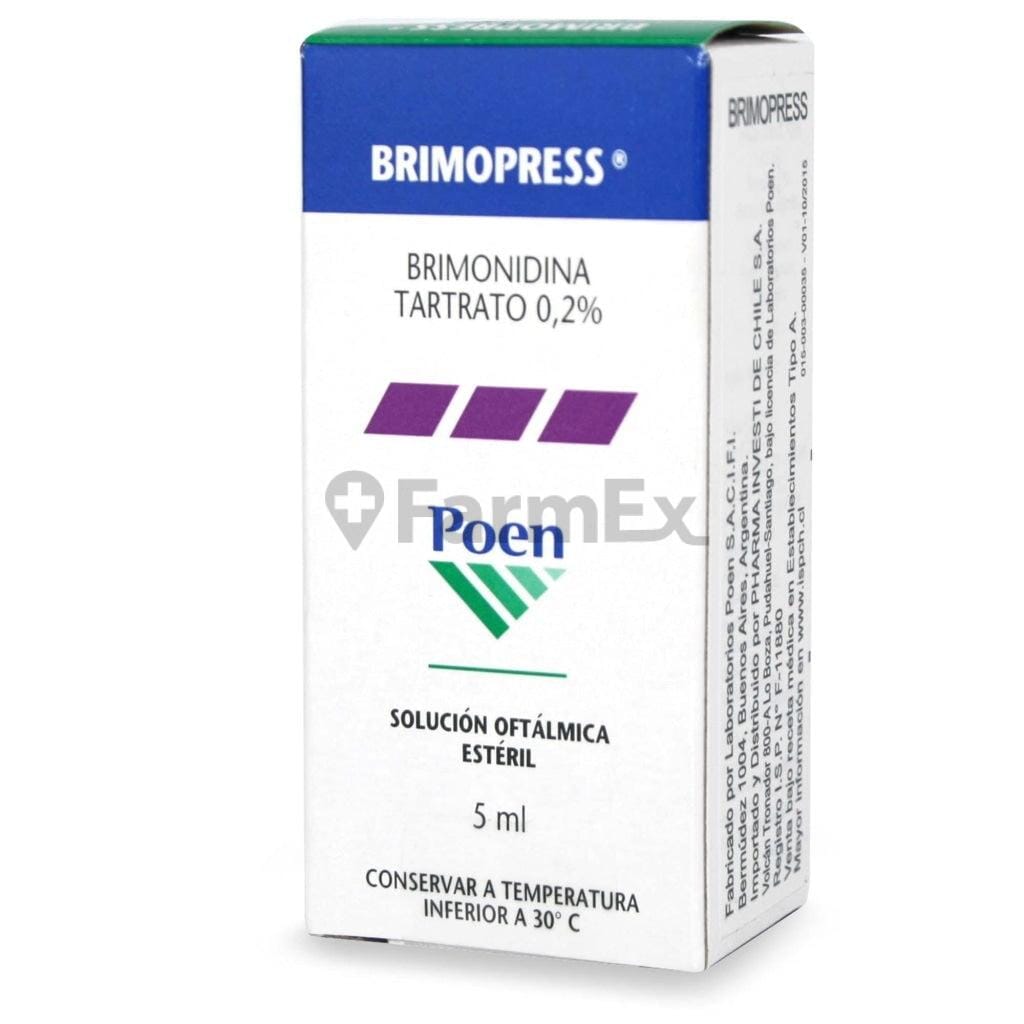 Brimopress Solución Oftálmico 0,2 % x 5 mL Farmex-Fonasa-Persistente